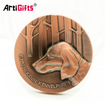 Pièce de Médaille Chien Souvenir Drôle Souvenir 3D en Cuivre Die